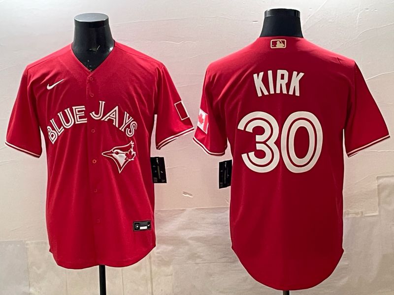 Men 2025 Toronto Blue Jays #30 Kirk Red Game Nike MLB Jersey style 04